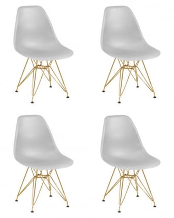 Стул обеденный ДОБРИН ДСР (ножки золотые, цвет светло-серый (ГР-01)) 4 шт / DOBRIN DSR (GR-01))_0