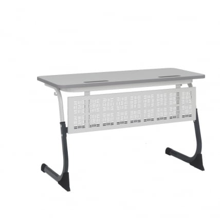 Парта двухместная регулируемая по высоте СМАРТЙ ПЛУС (рост 5-7) Антрацит/Белый/Серый / SMARTY PLUS_0