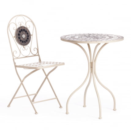 Стол Сеcрет де Маисон РОМЕО (мод. ПЛ08-7451РВ) металл, 60*72см, белый/плитка калейдоскоп / Secret de Maison ROMEO (mod. PL08-7451RV)_2