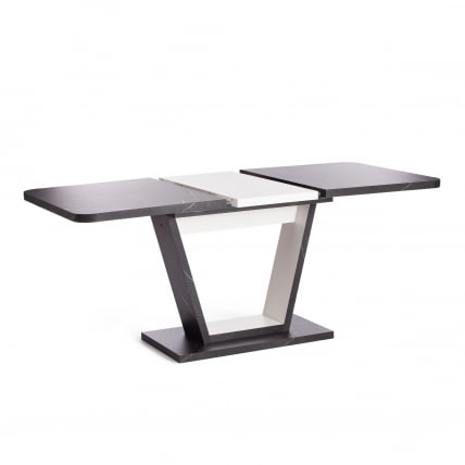 Стол обеденный ВОКС ЛДСП, 132-172кс85кс75,5 см, Мрамор черный/Белый / VOX 132-172x85x75,5_4