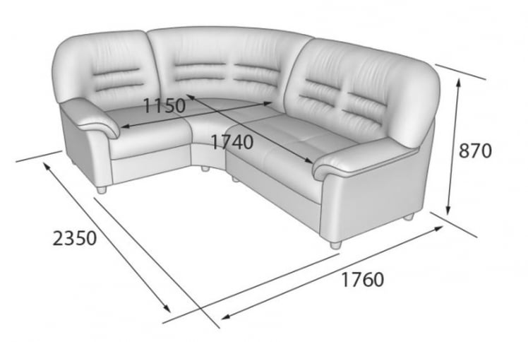 Диван угловой составной Премьер В-100 №2 / V-100_2