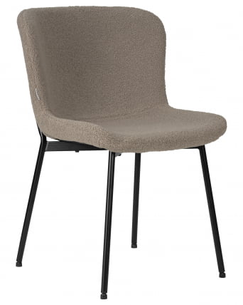 Стул обеденный ДОБРИН МИЛО (черные ножки, бежевый букле (УФ992-04)) / DOBRIN MILO (UF992-04))_0