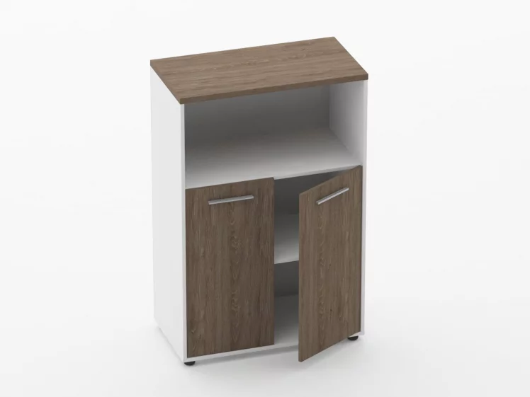 Шкаф 2 широкий закрытый с нишей Дека 10.12.111 Дуб Верцаска/Белый / Deka_1