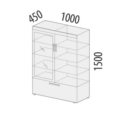 Шкаф-витрина двухдверный (лев/прав) Тиффани 600.09_1