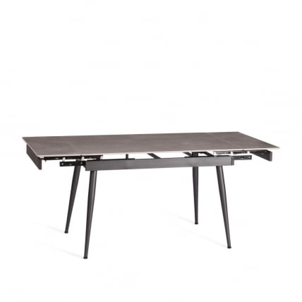 Стол обеденный Лорд Грей/Лорд Грей столешница керамика (матовая) /опоры металл, светло-серый/черный, (120+30+30)кс80кс75 см / Lord Grey/Лорд (120+30+30)x80x75_12