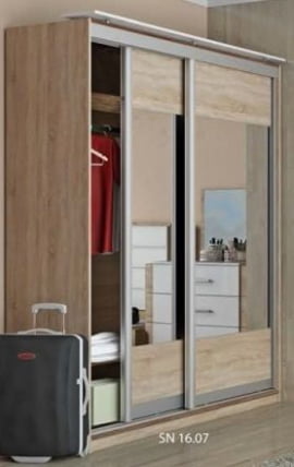 Шкаф-купе Импульс СН 16.07 Дуб сонома/белый глянец / SN_0