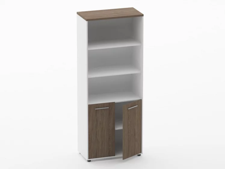 Шкаф 4 широкий верх открытый, низ закрытый Дека 10.19.111 Дуб Верцаска/Белый / Deka_1