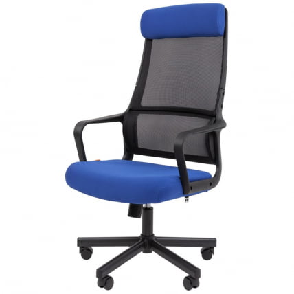 Кресло руководителя Чаирман 590 ткань/сетка Синий / Chairman_1