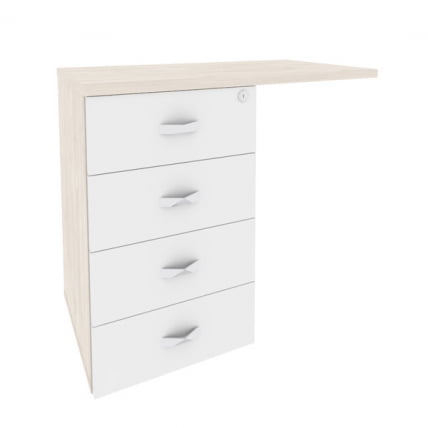 Тумба приставная (универсальная л/пр) ОНИКС О.ТПУ-4 Денвер Светлый/Белый / ONIX O.TPU-4_0