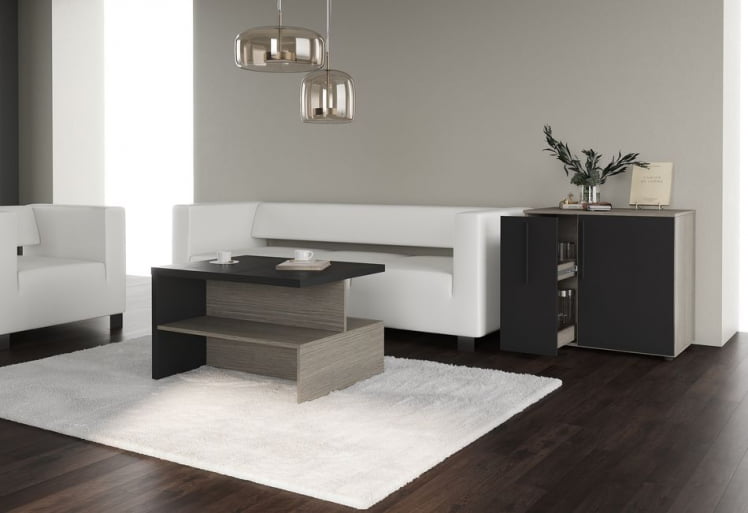 Зона для посетителей ВЕЛИОН №4 Яшма черный Дуб Сильвер / VELION_0