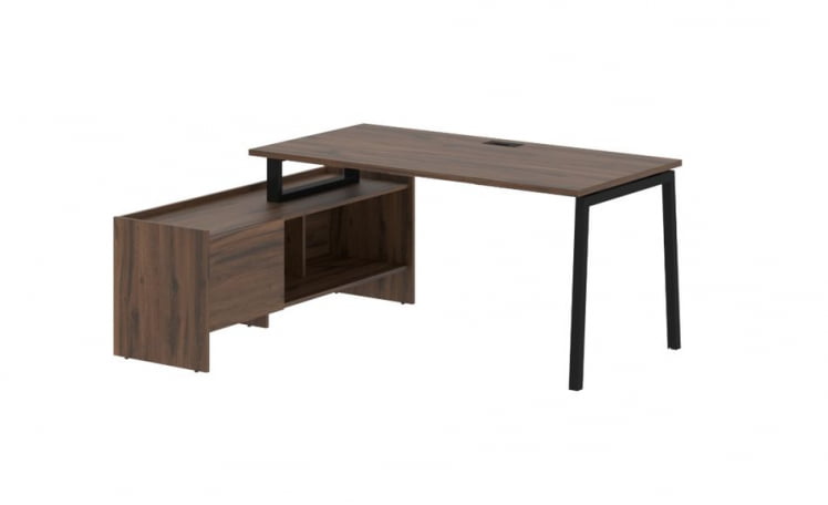 Стол с тумбой ЕДИС ЕЛCТ 17814 Дуб Денвер темный Черный / EDIS ELCT_0