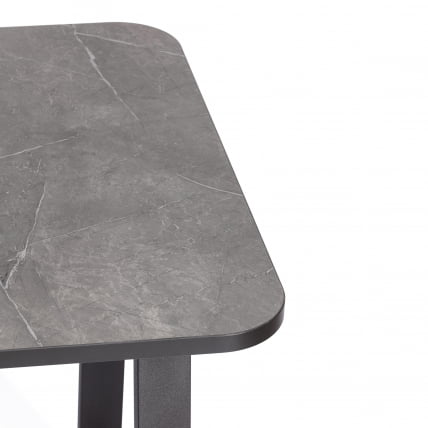 Стол МАЛТИДО ЛДСП/ХПЛ/металл, 130 х 75+30 х 75 см, Гранит темный/черный / MALTIDO ЛДСП/HPL/металл,_10