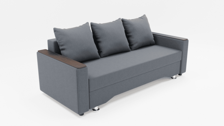 Диван Квадро-2 ПБ (ЗР) Цвет фасада: Серый; Тип: Прямой; Материал фасада: Металл/Велюр_0