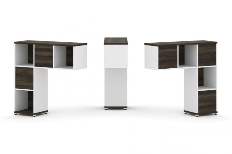 Надставка на стол низкая двухсторонняя + задняя стенка (5 шт.) CОНCЕПТ CН.ДНН-001 Дуб Мали Белый бриллиант Белый металл / CONCEPT CN.DNN-001_0