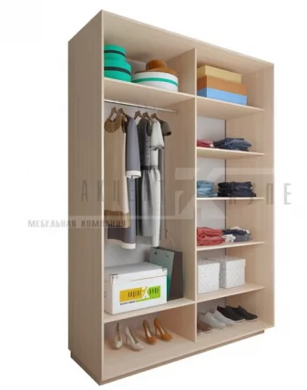 Шкаф-купе 2-х дверный Акцент-Сим ДЗ 1400х600  Венге_1