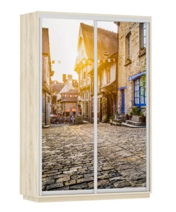 Шкаф-купе двухдверный Экспресс Дуо 1400х2200х Улица/Дуб сонома / 1400х2200h_0