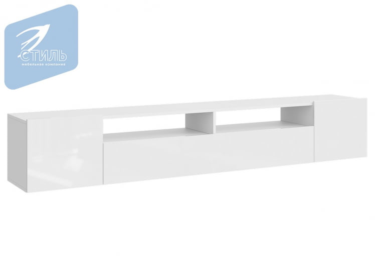 Тумба под ТВ Соло-16 ТВ Белый/Белый глянец / TV_1
