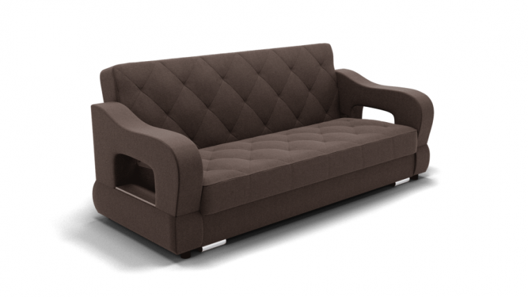 Диван Бруно-2 (ЗР) Цвет фасада: Коричневый; Тип: Прямой; Материал фасада: Металл/Велюр_0