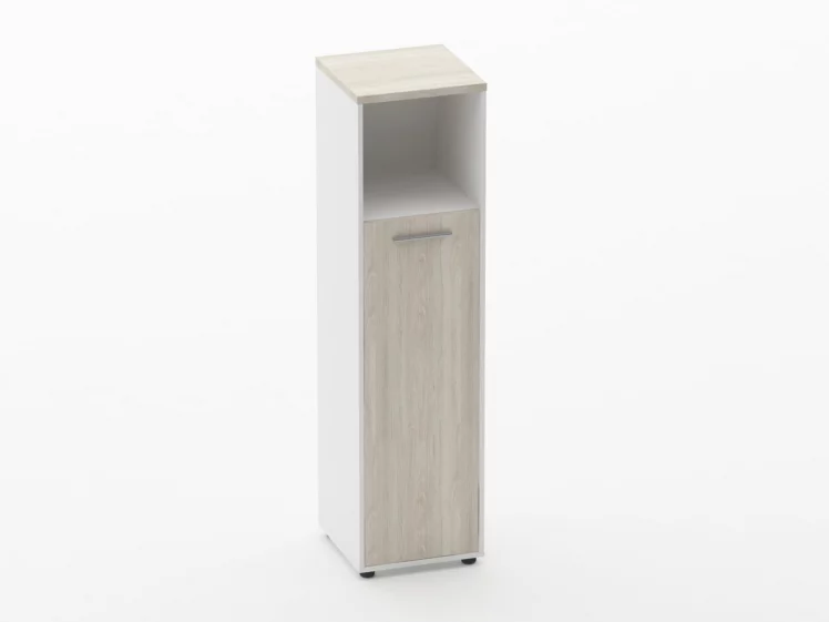 Шкаф 3 узкий закрытый с нишей Дека 10.16.13Л Дуб Сантана светлый/Белый / Deka_0