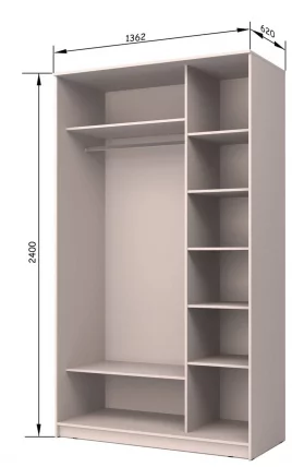 Шкаф-купе Хит-24-14-11 Ясень шимо темный_2