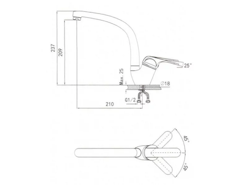 Кухонный смеситель ГРАНУЛА 2024 Арктик / GRANULA_1