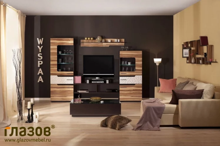 Гостиная композиция 5 ВЙСПАА Орех Балтимор / WYSPAA_0