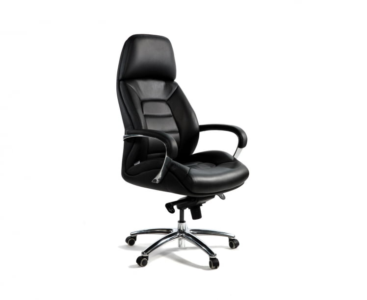 Кресло руководителя ПОРСCХЕ кожа Черный / PORSCHE_0