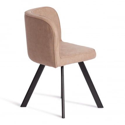 Комплект (стол, 4 стула) КУАДРОН (мод. ПТ14) Стол: МДФ/металл, стул: металл/шенилл, 100х100х73 см, 69х56х71 см, Беиге (Бежевый) ЛЙ1701-4/черный / QUADRON (mod. PT14) Beige LY1701-4/черный_2