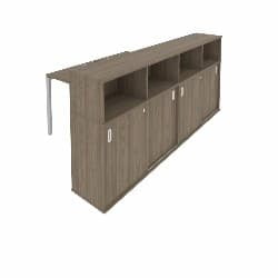 Рабочая станция с опорным шкафом-купе Метал Сйстем Б.РС-СШК-4.1 Вяз/Серый / Metal System_0