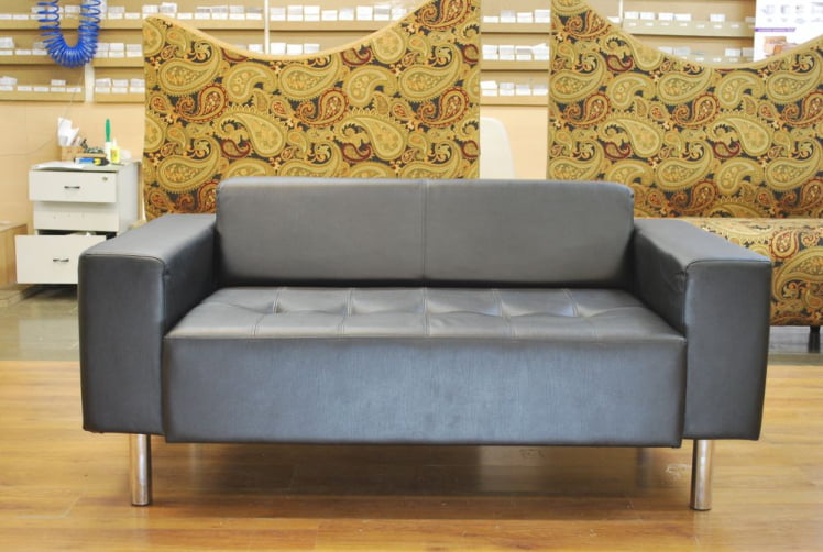 Диван двойной БруноНЗ кожа Черный / БруноNZ_1