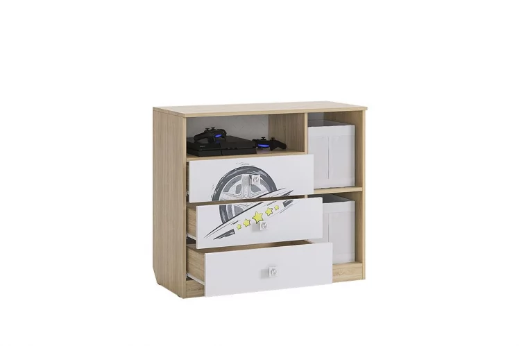 Комод Форсаж МКФ-06 Дуб сонома/белый / MKF-06_1