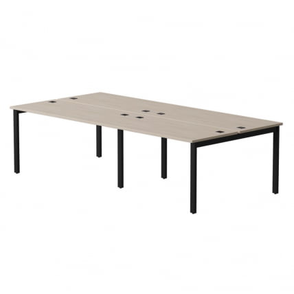 Бенч-система на 4 места на металлокаркасе, опоры 90 гр Еверпроф ЕВО 254С118 Дуб Соната Черный / Everprof EVO 254S118_0