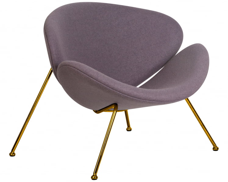 Кресло дизайнерское ДОБРИН ЕМИЛЙ (серая ткань АФ7, золотое основание) / DOBRIN EMILY AF7,_1