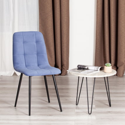 Стул CХИЛЛЙ МАКС Велюр/металл , 45 х 54 х 90 см , серо-голубой/черный / CHILLY MAX_10