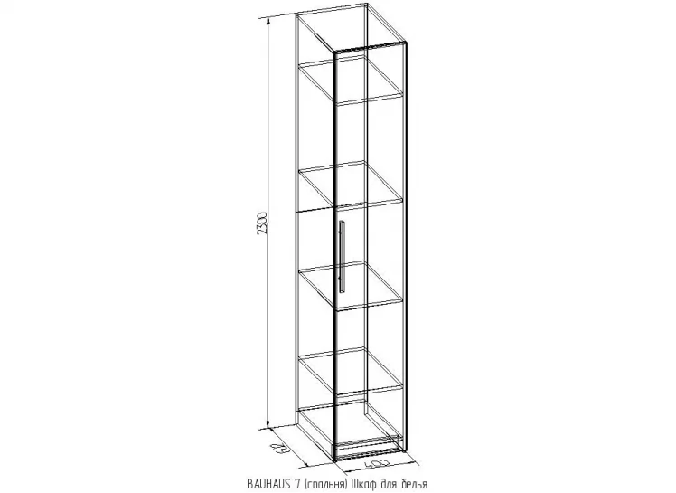 Шкаф для белья БАУХАУС 7 Дуб Сонома (спальня) / BAUHAUS_1