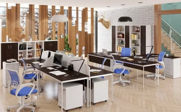 Стол прямой ИМАГО-С СП-4СД венге магия белый полуматовый / IMAGO-S СП-4SD_1