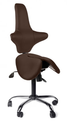 Раздвоенное кресло-седло со спинкой ЕЗДуо Баcк Коричневый / EZDuo Back_0