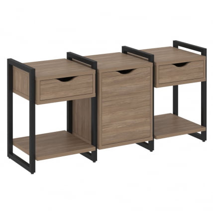 Тумба на регулируемых опорах наборная. Вариант №6 ЛОФТ ВР.Л-ТН-6.О Металл черный Дуб Аризона / LOFT VR.L-TN-6.O_0
