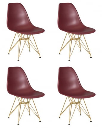 Стул обеденный ДОБРИН ДСР (ножки золотые, цвет сливовый (Р-13)) 4 шт / DOBRIN DSR (R-13))_0