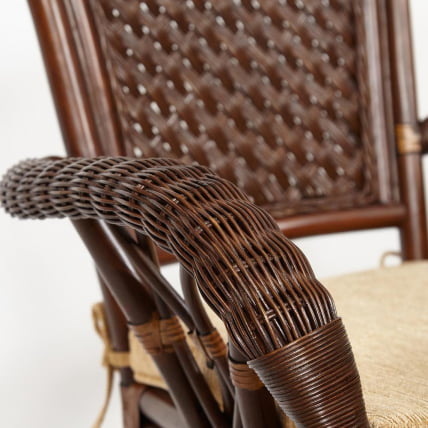 Комплект обеденный АНДРЕА ГРАНД (стол со стеклом+6 кресел+ подушки) Пекан Вашед (античн. орех), Ткань рубчик, цвет кремовый / ANDREA GRAND Pecan Washed_17