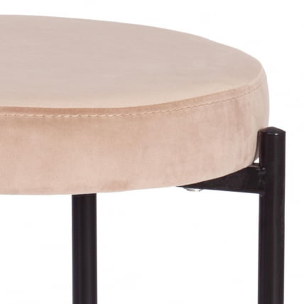 Табурет РЕВО (мод. 7034) ткань/металл, 44 х 44 х 47 см, бежевый баркхат 5/черный / REVO (mod. barkhat_2