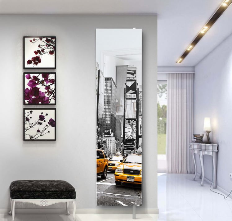 Поворотный зеркальный шкаф Драйв Шелф Арт (правый) Беленый дуб_21