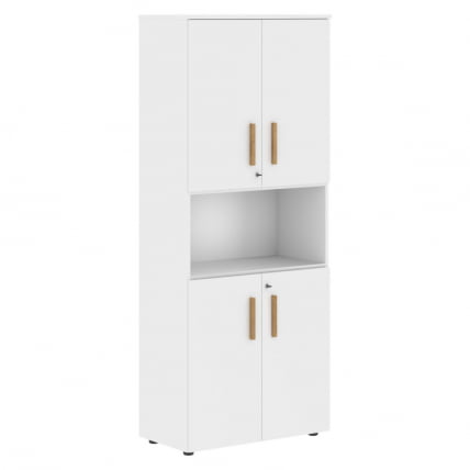 Шкаф с 2-мя комплектами глухих малых дверей Форта ФХC 80.4(З) Белый премиум / Forta FHC 80.4(Z)_0