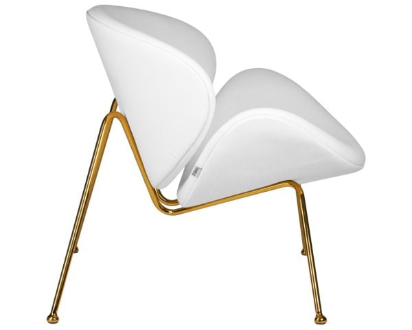 Кресло дизайнерское ДОБРИН ЕМИЛЙ (белый винил ЙП17, золотое основание) 2 шт / DOBRIN EMILY YP17,_7