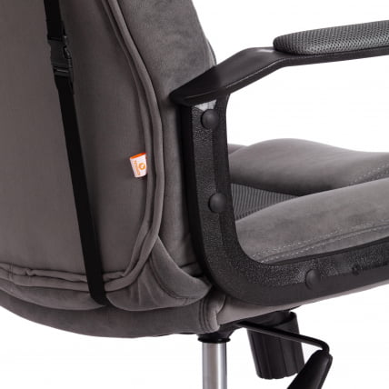 Кресло ДРИВЕР (22) флок/ткань, серый/серый, 29/ТВ-12 / DRIVER 29/TW-12_12