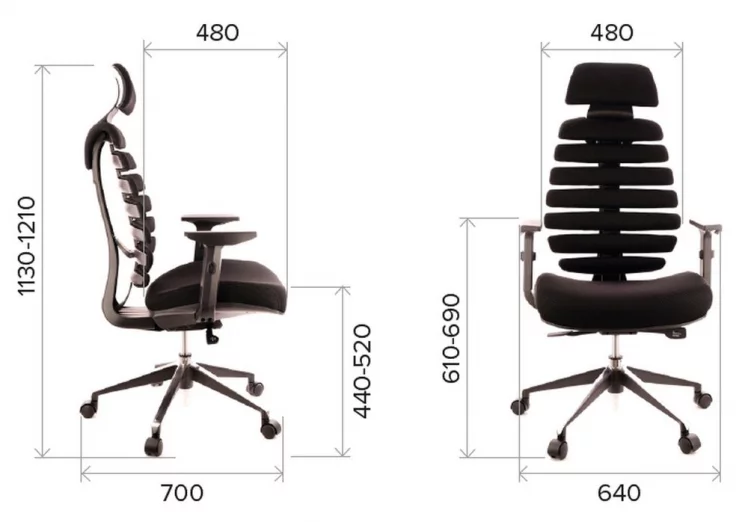 Эргономичное кресло Ерго Блаcк ткань Черный / Ergo Black_3