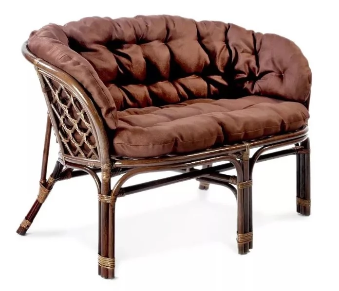 Диван Багама 2х местный, подушки светлые или коричневые полные Бахама8 темно коричневый / Bahama8_1