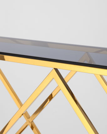 Консоль ИНСИГНИЯ 115*30 Золото стекло смоке / smoke_3