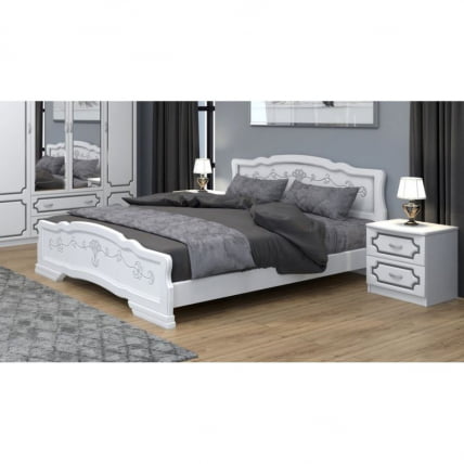 Кровать из массива Карина-6 200х140 Белый жемчуг_1