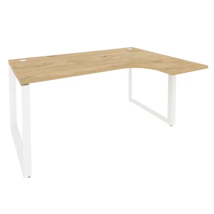 Стол эргономичный правый на О-образном м/к ОНИКС О.МО-СА-4Р Тиквуд Светлый/Белый / ONIX O.MO-SA-4R_0